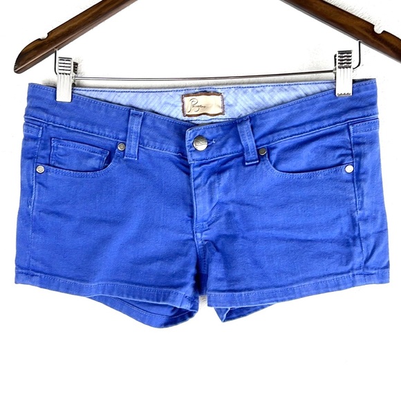 PAIGE | 💙 Blue Faded Denim Low-Rise Short Jean Shorts - Picture 5 of 13